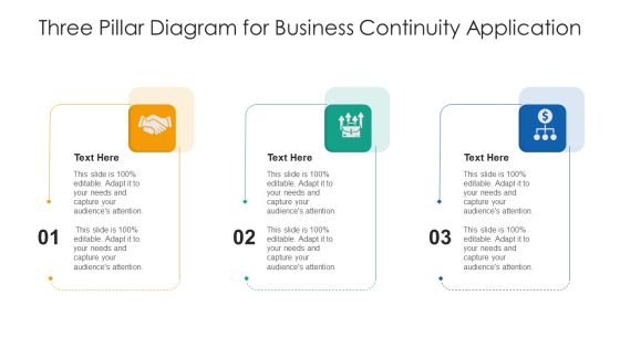 Three Pillar Diagram For Business Continuity Application Ppt PowerPoint Presentation Infographic Template Styles PDF Three Pillar Diagram For Business Continuity Application Ppt PowerPoint Presentation Infographic Template Styles PDF