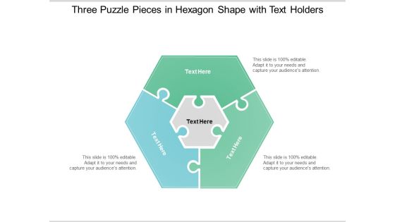 Three Puzzle Pieces In Hexagon Shape With Text Holders Ppt Powerpoint Presentation Inspiration Graphics Example Three Puzzle Pieces In Hexagon Shape With Text Holders Ppt Powerpoint Presentation Inspiration Graphics Example