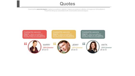 Three Quotes For Teamwork And Planning Powerpoint Slides