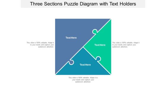 three sections puzzle diagram with text holders ppt powerpoint presentation infographics file formats