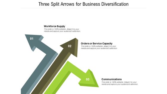 Three Split Arrows For Business Diversification Ppt PowerPoint Presentation Styles Files