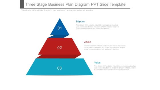 Three Stage Business Plan Diagram Ppt Slide Template
