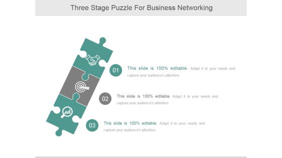 Three Stage Puzzle For Business Networking Ppt PowerPoint Presentation Introduction