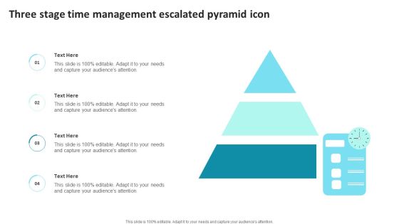Three Stage Time Management Escalated Pyramid Icon Ppt Styles Slideshow PDF