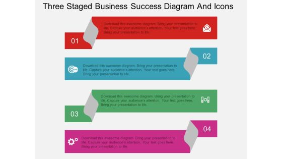 Three Staged Business Success Diagram And Icons Powerpoint Template Three Staged Business Success Diagram And Icons Powerpoint Template
