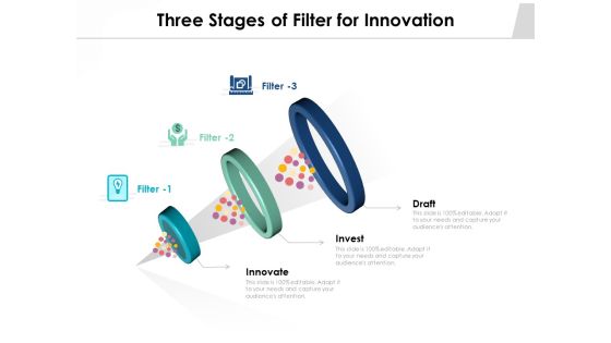 Three Stages Of Filter For Innovation Ppt PowerPoint Presentation Ideas Gridlines PDF