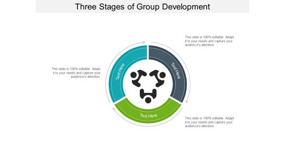 Three Stages Of Group Development Ppt PowerPoint Presentation Model Example PDF