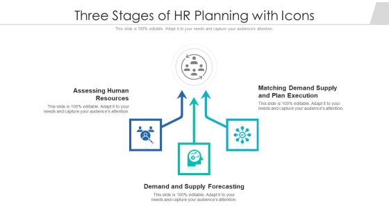 Three Stages Of HR Planning With Icons Ppt PowerPoint Presentation File Good PDF