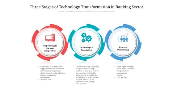Three Stages Of Technology Transformation In Banking Sector Ppt PowerPoint Presentation File Guidelines PDF