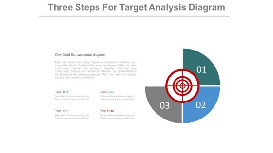 Three Steps For Target Analysis Diagram Powerpoint Slides Three Steps For Target Analysis Diagram Powerpoint Slides