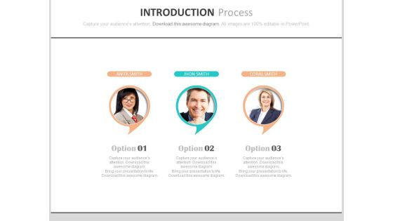 Three Steps Introduction Process Powerpoint Slides