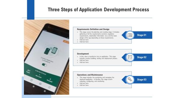 Three Steps Of Application Development Process Ppt PowerPoint Presentation Icon Images PDF Three Steps Of Application Development Process Ppt PowerPoint Presentation Icon Images PDF