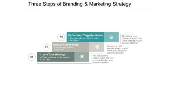 Three Steps Of Branding And Marketing Strategy Ppt PowerPoint Presentation File Clipart Three Steps Of Branding And Marketing Strategy Ppt PowerPoint Presentation File Clipart