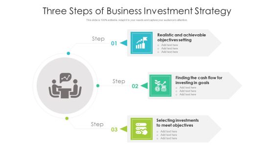 Three Steps Of Business Investment Strategy Ppt Visual Aids Show PDF Three Steps Of Business Investment Strategy Ppt Visual Aids Show PDF