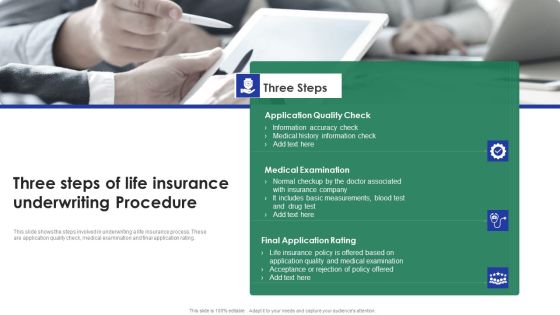 Three Steps Of Life Insurance Underwriting Procedure Summary PDF
