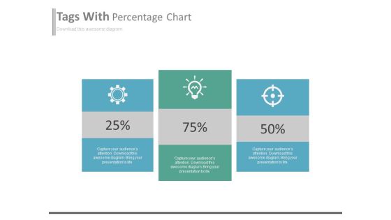 Three Text Boxes With Percentage Values And Icons Powerpoint Slides Three Text Boxes With Percentage Values And Icons Powerpoint Slides
