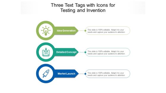 Three Text Tags With Icons For Testing And Invention Ppt PowerPoint Presentation Portfolio Outline PDF Three Text Tags With Icons For Testing And Invention Ppt PowerPoint Presentation Portfolio Outline PDF