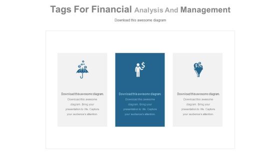 Three Types Of Financial Strategies Powerpoint Slides