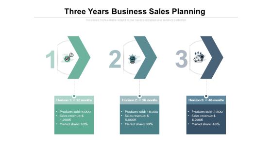 Three Years Business Sales Planning Ppt PowerPoint Presentation File Show PDF