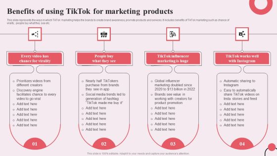 Tiktok Digital Marketing Campaign Benefits Of Using Tiktok For Marketing Products Slides PDF Tiktok Digital Marketing Campaign Benefits Of Using Tiktok For Marketing Products Slides PDF