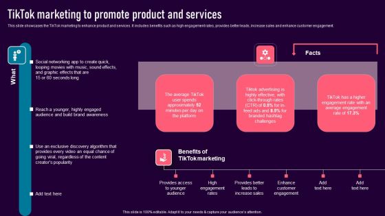 Tiktok Marketing To Promote Product And Services Background PDF Tiktok Marketing To Promote Product And Services Background PDF