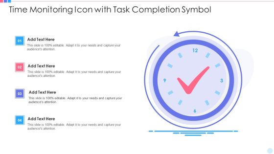 Time Monitoring Icon With Task Completion Symbol Sample PDF Time Monitoring Icon With Task Completion Symbol Sample PDF