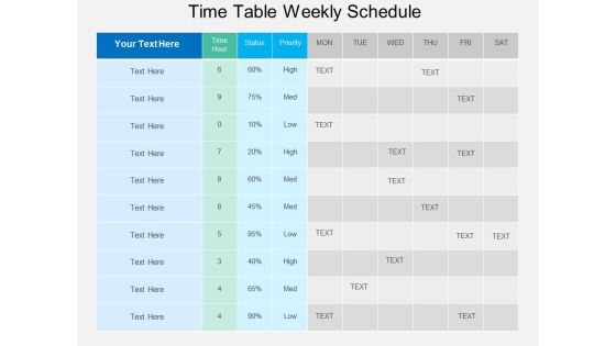 Time Table Weekly Schedule Powerpoint Template