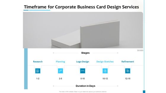 Timeframe For Corporate Business Card Design Services Sample PDF