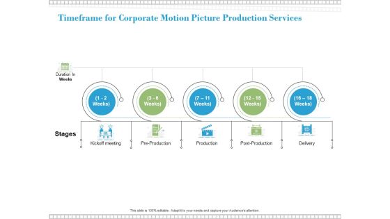 Timeframe For Corporate Motion Picture Production Services Ppt PowerPoint Presentation Icon Guide Timeframe For Corporate Motion Picture Production Services Ppt PowerPoint Presentation Icon Guide