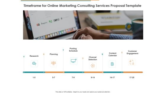 Timeframe For Online Marketing Consulting Services Proposal Template Ppt Styles Example File PDF