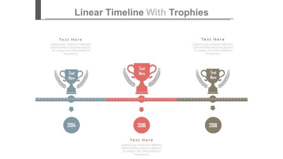 Timeline Diagram With Trophies For Success Planning Powerpoint Slides