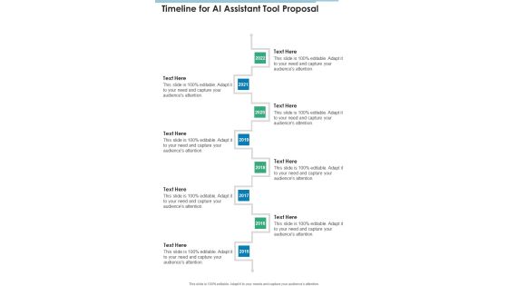Timeline For AI Assistant Tool Proposal One Pager Sample Example Document