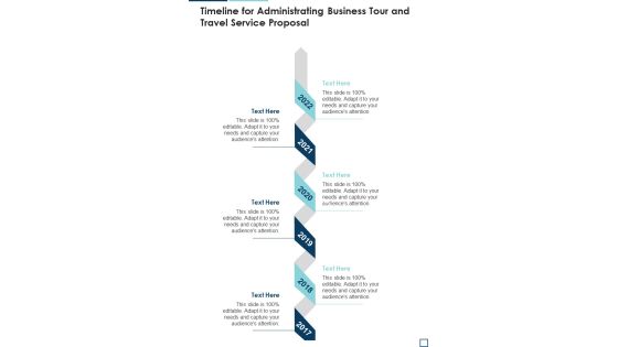 Timeline For Administrating Business Tour And Travel Service Proposal One Pager Sample Example Document Timeline For Administrating Business Tour And Travel Service Proposal One Pager Sample Example Document