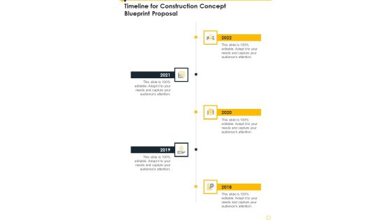 Timeline For Construction Concept Blueprint Proposal One Pager Sample Example Document Timeline For Construction Concept Blueprint Proposal One Pager Sample Example Document