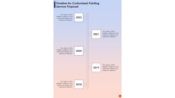 Timeline For Customized Painting Service Proposal One Pager Sample Example Document Timeline For Customized Painting Service Proposal One Pager Sample Example Document