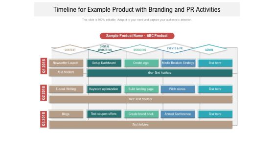 Timeline For Example Product With Branding And PR Activities Ppt PowerPoint Presentation File Design Templates PDF Timeline For Example Product With Branding And PR Activities Ppt PowerPoint Presentation File Design Templates PDF