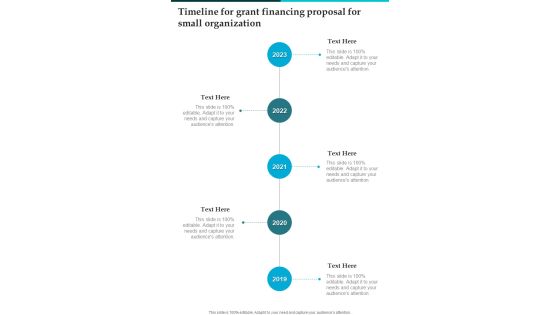 Timeline For Grant Financing Proposal For Small Organization One Pager Sample Example Document Timeline For Grant Financing Proposal For Small Organization One Pager Sample Example Document