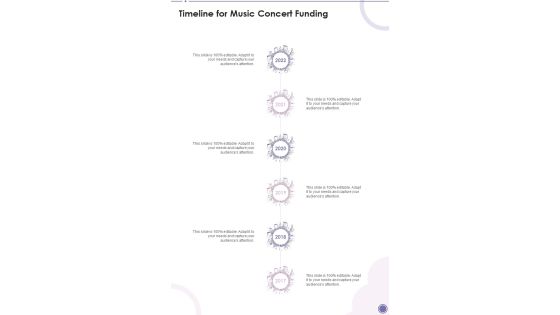 Timeline For Music Concert Funding One Pager Sample Example Document Timeline For Music Concert Funding One Pager Sample Example Document
