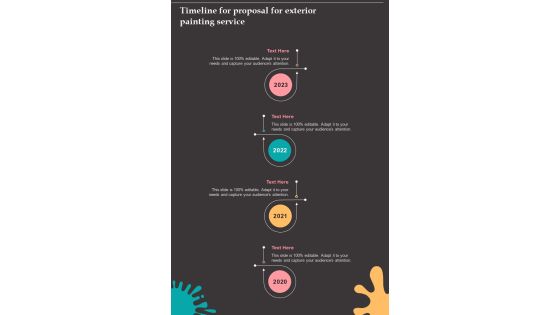 Timeline For Proposal For Exterior Painting Service One Pager Sample Example Document Timeline For Proposal For Exterior Painting Service One Pager Sample Example Document
