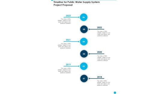 Timeline For Public Water Supply System Project Proposal One Pager Sample Example Document