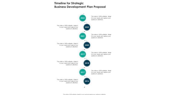 Timeline For Strategic Business Development Plan Proposal One Pager Sample Example Document Timeline For Strategic Business Development Plan Proposal One Pager Sample Example Document