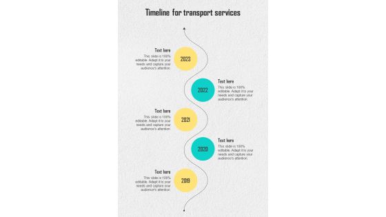 Timeline For Transport Services One Pager Sample Example Document Timeline For Transport Services One Pager Sample Example Document