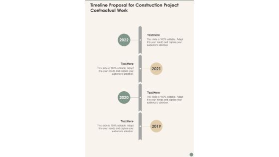 Timeline Proposal For Construction Project Contractual Work One Pager Sample Example Document Timeline Proposal For Construction Project Contractual Work One Pager Sample Example Document