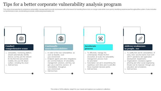 Tips For A Better Corporate Vulnerability Analysis Program Mockup PDF