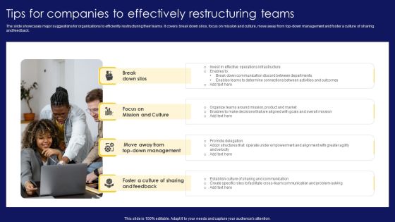 Tips For Companies To Effectively Restructuring Teams Designs PDF Tips For Companies To Effectively Restructuring Teams Designs PDF