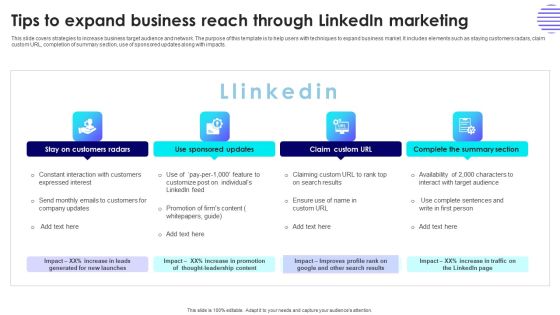 Tips To Expand Business Reach Through Linkedin Marketing Demonstration PDF Tips To Expand Business Reach Through Linkedin Marketing Demonstration PDF