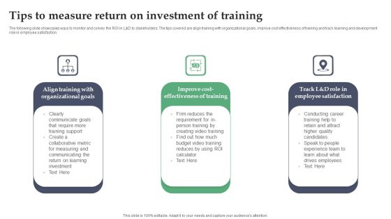 Tips To Measure Return On Investment Of Training Ppt Show Graphics Template PDF Tips To Measure Return On Investment Of Training Ppt Show Graphics Template PDF