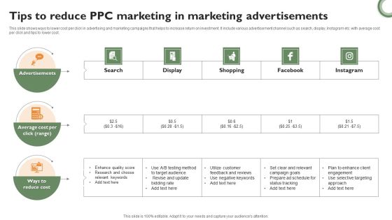 Tips To Reduce PPC Marketing In Marketing Advertisements Portrait PDF Tips To Reduce PPC Marketing In Marketing Advertisements Portrait PDF