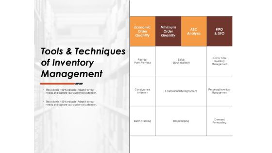 Tools And Techniques Of Inventory Management Ppt PowerPoint Presentation Outline Slide Portrait Tools And Techniques Of Inventory Management Ppt PowerPoint Presentation Outline Slide Portrait