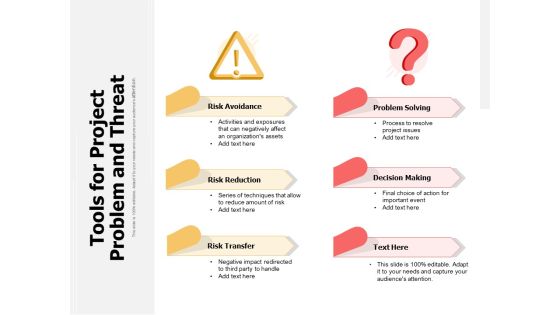 Tools For Project Problem And Threat Ppt PowerPoint Presentation Portfolio Template PDF Tools For Project Problem And Threat Ppt PowerPoint Presentation Portfolio Template PDF